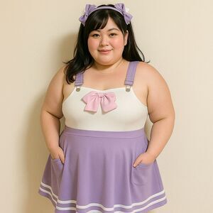 Sweet Society Lilac Suspender Skirt Dress W Pockets Kawaii Pastel Cosplay Anime